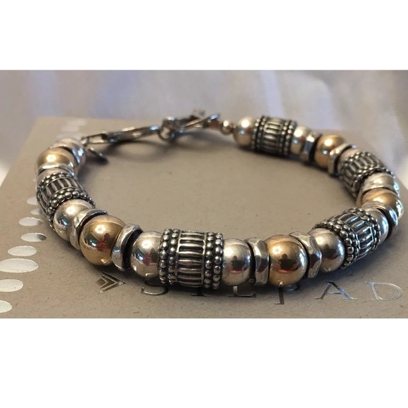 Silpada B1223 Sterling Silver and 14K Gold-Filled Bead Bracelet - Picture 5 of 9